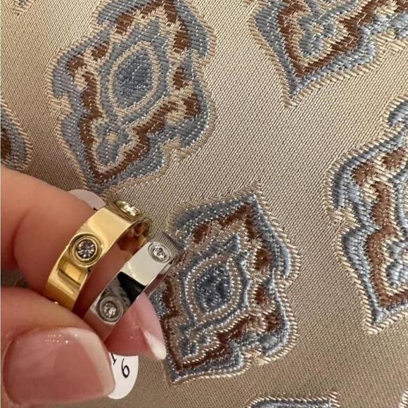 Unisex 14k Gold Plated 316L Stone Band Ring, Size 7‎ - Picture 8 of 8